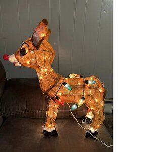 rudolph the red nosed reindeer Yard Decoration Lighted Nose Blinks Awesome Piece